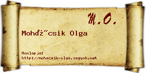Mohácsik Olga névjegykártya